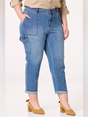 Cato | Cato | PLUS SIZE CROPPED CARGO JEANS